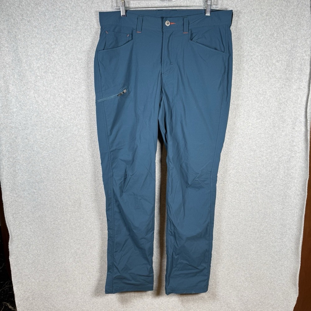 LL Bean Pants Mens 34x32 Teal Cargo Hiking Outdoors Nylon Stretch Cresta 504726